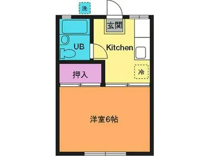 メゾン松枝(1K/2階)の間取り写真