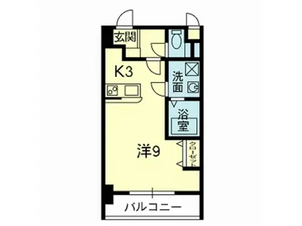 EMYU新町(1K/6階)の間取り写真
