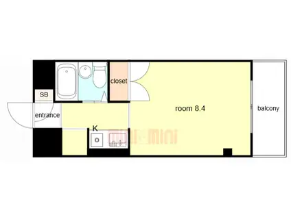 レファインドU(ワンルーム/3階)の間取り写真