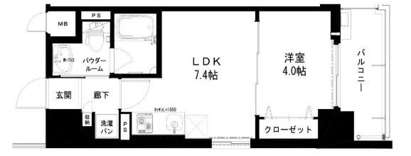 LA CASA京橋(1LDK/7階)の間取り写真