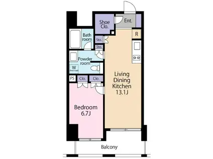 グランスイート神宮前(1LDK/6階)の間取り写真