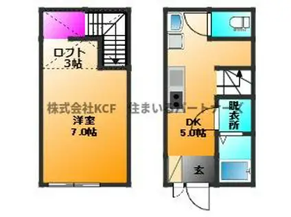 ヴォールデア田主丸(1DK/1階)の間取り写真