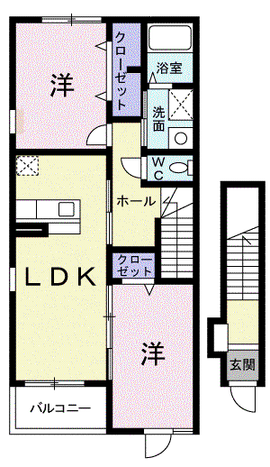 メゾン ルミネージュ(2LDK/2階)の間取り写真