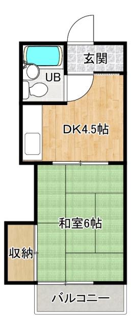 小池グリーンハイツ(1DK/2階)の間取り写真