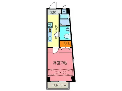 ハッピーハウス川西(1K/5階)の間取り写真