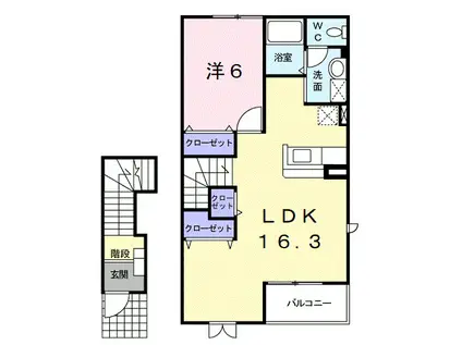 ドゥライラート(1LDK/2階)の間取り写真