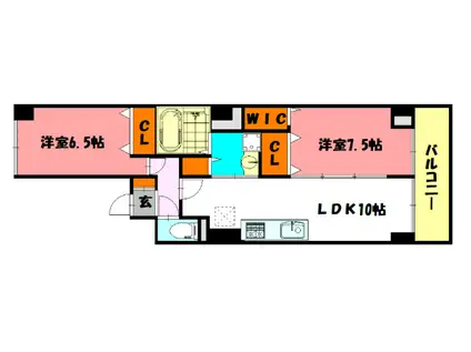 エムライズ大観町(2LDK/4階)の間取り写真