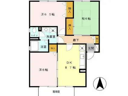 ナギサーレ(3DK/1階)の間取り写真