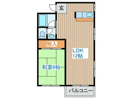 ウエストヴィレッジB棟(1LDK/2階)の間取り写真