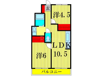 タケイマンション(2DK/3階)の間取り写真