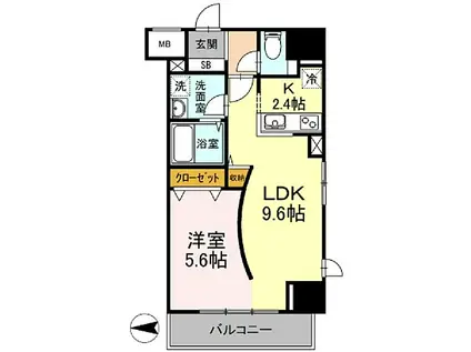 D-ROOM WASEDA(1LDK/3階)の間取り写真