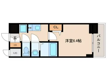 プレサンス新大阪イオリア(1K/4階)の間取り写真