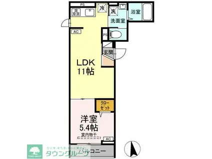 セレスティア東向島(1LDK/3階)の間取り写真