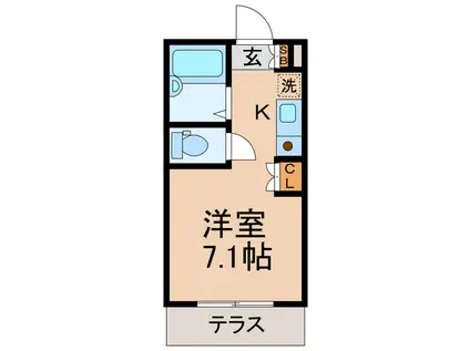 セリーヌ(ワンルーム/1階)の間取り写真