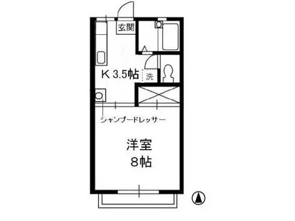 エスポワール都I A棟(1K/2階)の間取り写真