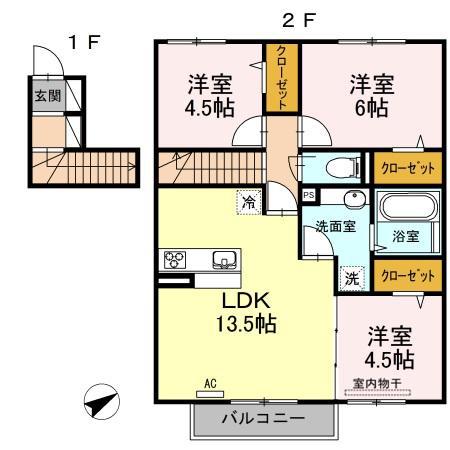 イーリオ(3LDK/2階)の間取り写真