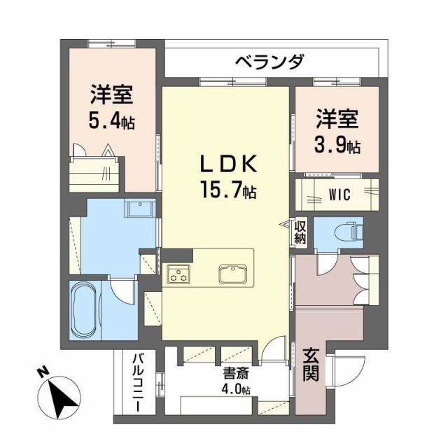 WITHPLUS天保山公園(2SLDK/3階)の間取り写真