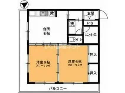 マンションストーク(2DK/2階)の間取り写真