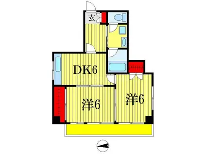 BELLIS(2DK/8階)の間取り写真