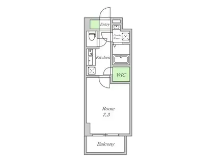 スペーシア江坂南金田(1K/9階)の間取り写真