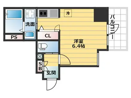 レオンコンフォート大手前ラトゥール(1K/5階)の間取り写真