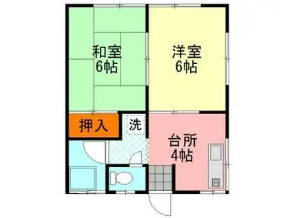 和久井コーポ(2DK/2階)の間取り写真