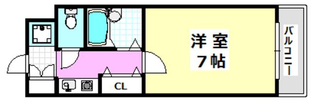 カントリー青葉ハイツ(1K/2階)の間取り写真