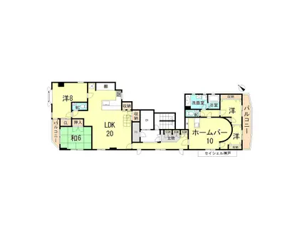 セイシェル神戸(5LDK/10階)の間取り写真