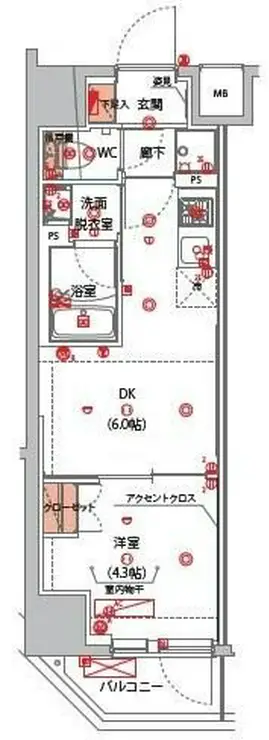 ハーモニーレジデンス山手サウス大塚 4階階 間取り