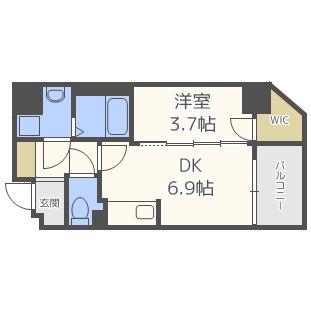 ティベルデ(1DK/8階)の間取り写真