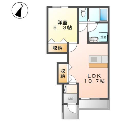 ルミエール(1LDK/1階)の間取り写真