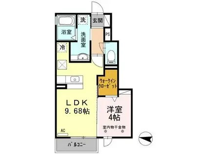 パストラルⅥ(1LDK/1階)の間取り写真