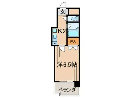 ユニテック武庫川(1K/4階)の間取り写真