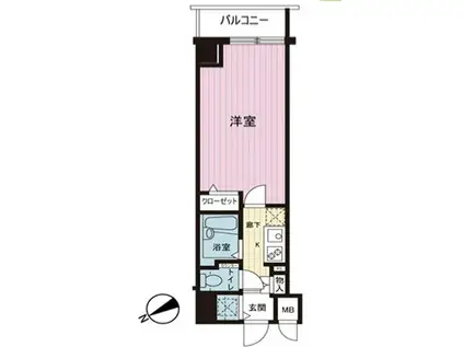 トーシンフェニックス日本橋兜町弐番館(1K/6階)の間取り写真