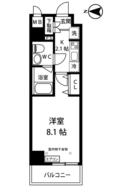 クロムフィット武蔵小杉2 3階階 間取り