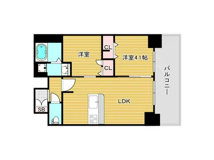 プレサンス九条グランデリーヴ(2LDK/10階)の間取り写真