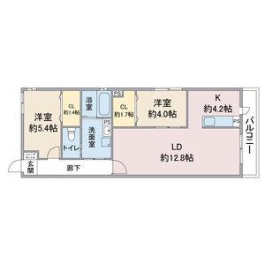 CELENEST高岳(2LDK/3階)の間取り写真