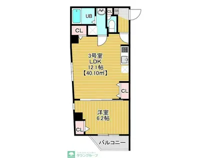 COURTYARD ASAKUSA(1LDK/2階)の間取り写真