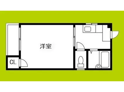 グリーンパーク東野(1K/2階)の間取り写真