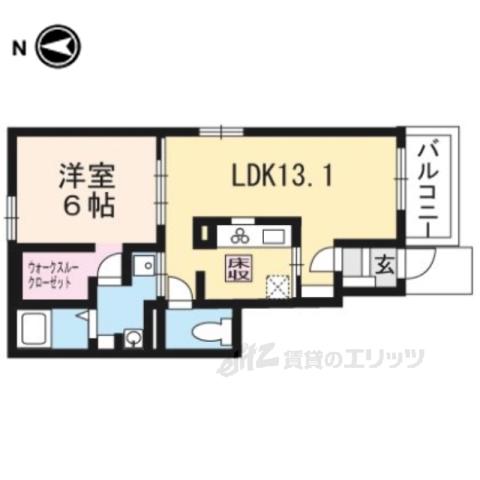 エスペラント・ボヌール3(1LDK/1階)の間取り写真