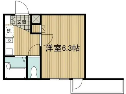 グリフィン新川崎(1K/2階)の間取り写真