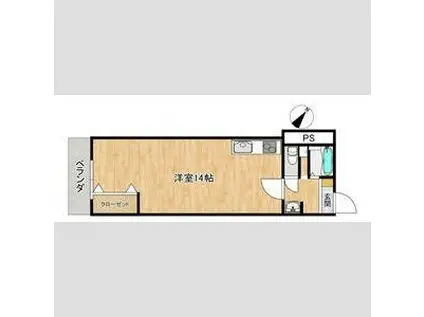 メゾンALL-IN(ワンルーム/1階)の間取り写真