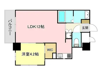 ERDE三萩野(1LDK/5階)の間取り写真