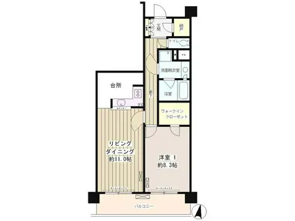 クラッサ目黒かむろ坂(1LDK/6階)の間取り写真