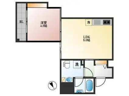 VIVIAヴィヴィア(1LDK/5階)の間取り写真