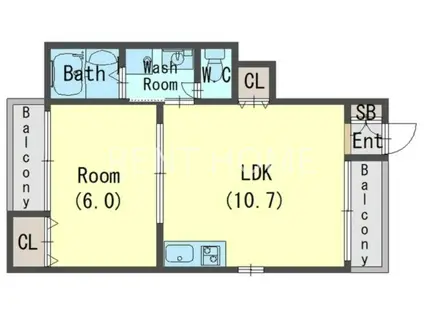 ＪＲ関西本線 志紀駅 徒歩12分 2階建 築8年(1LDK/1階)の間取り写真