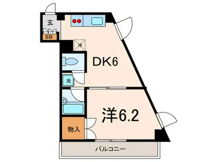 トーレタケダ(1DK/3階)の間取り写真