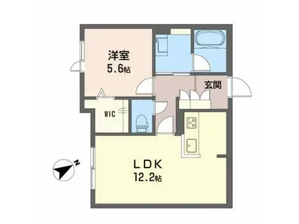 ベレオ大宮(1LDK/1階)の間取り写真