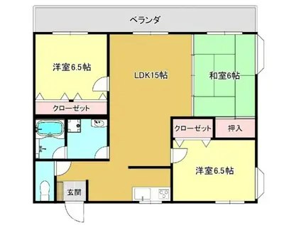 Tパレス(3LDK/3階)の間取り写真