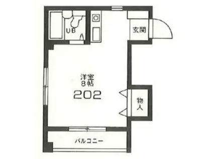 リバーズ多摩(ワンルーム/2階)の間取り写真